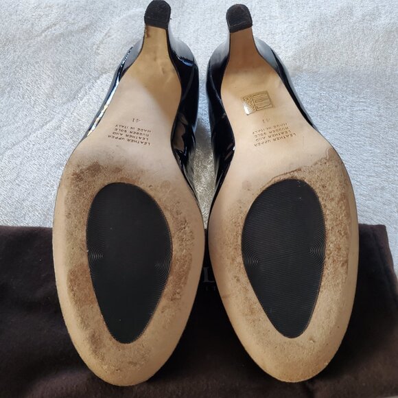 Anyi Lu Emily Black Patent Leather Round Toe Pumps size 41 - Picture 13 of 15